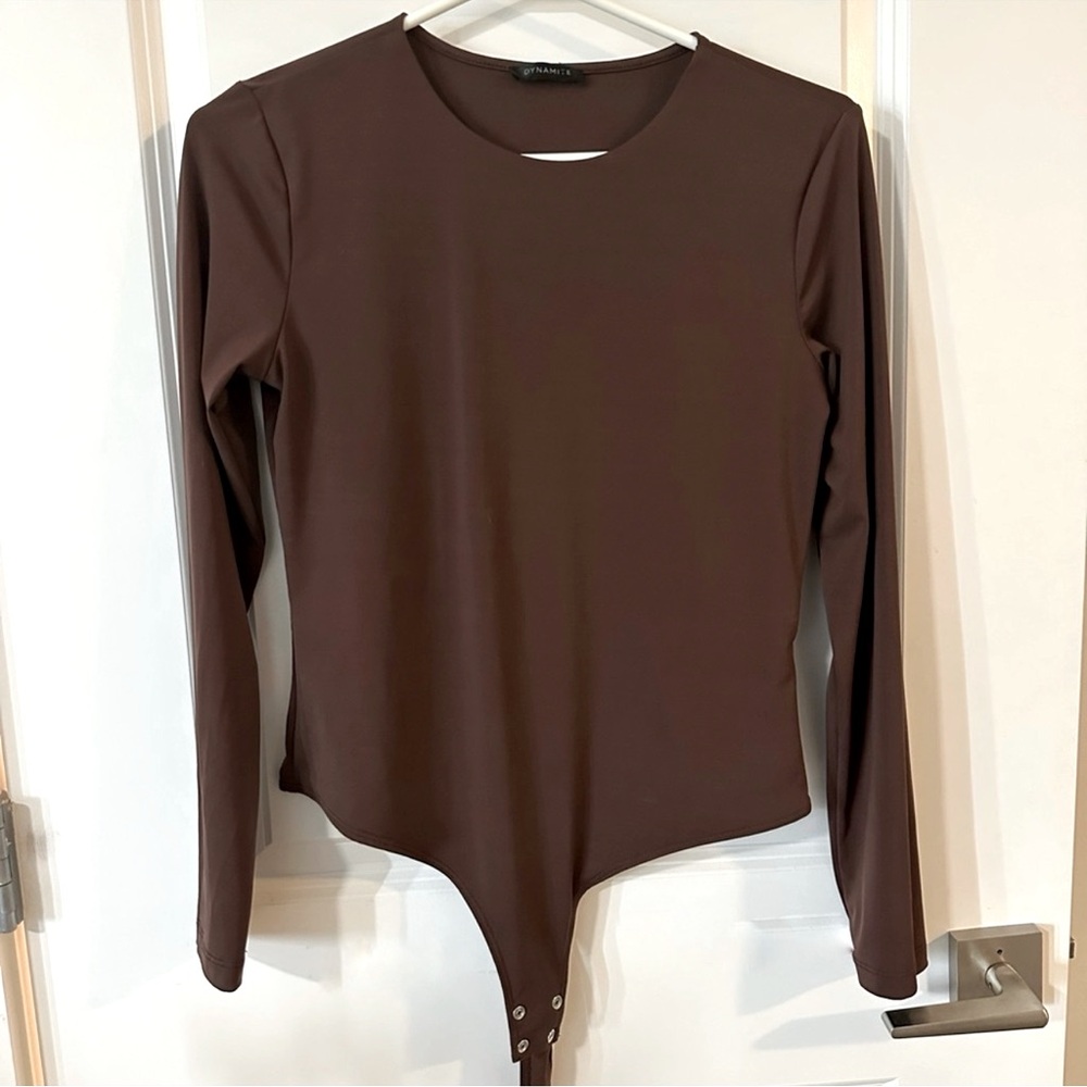 Dynamite Kyla Sculpt Long Sleeve Crewneck Bodysuit
